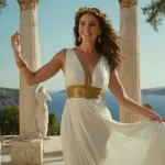 Un festival griego antiguo lleno de vida y belleza