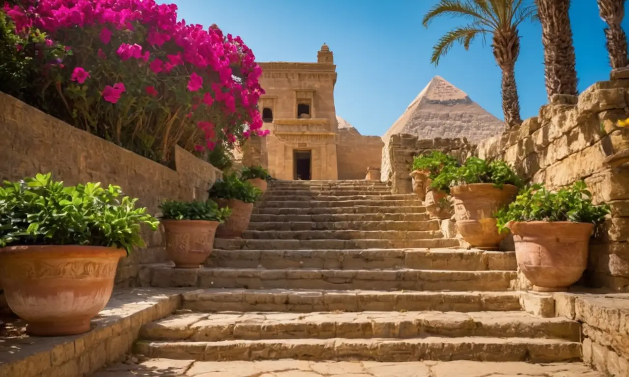 Un oasis egipcio vibrante y majestuoso