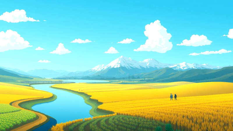 Paz y vastedad en un paisaje sereno