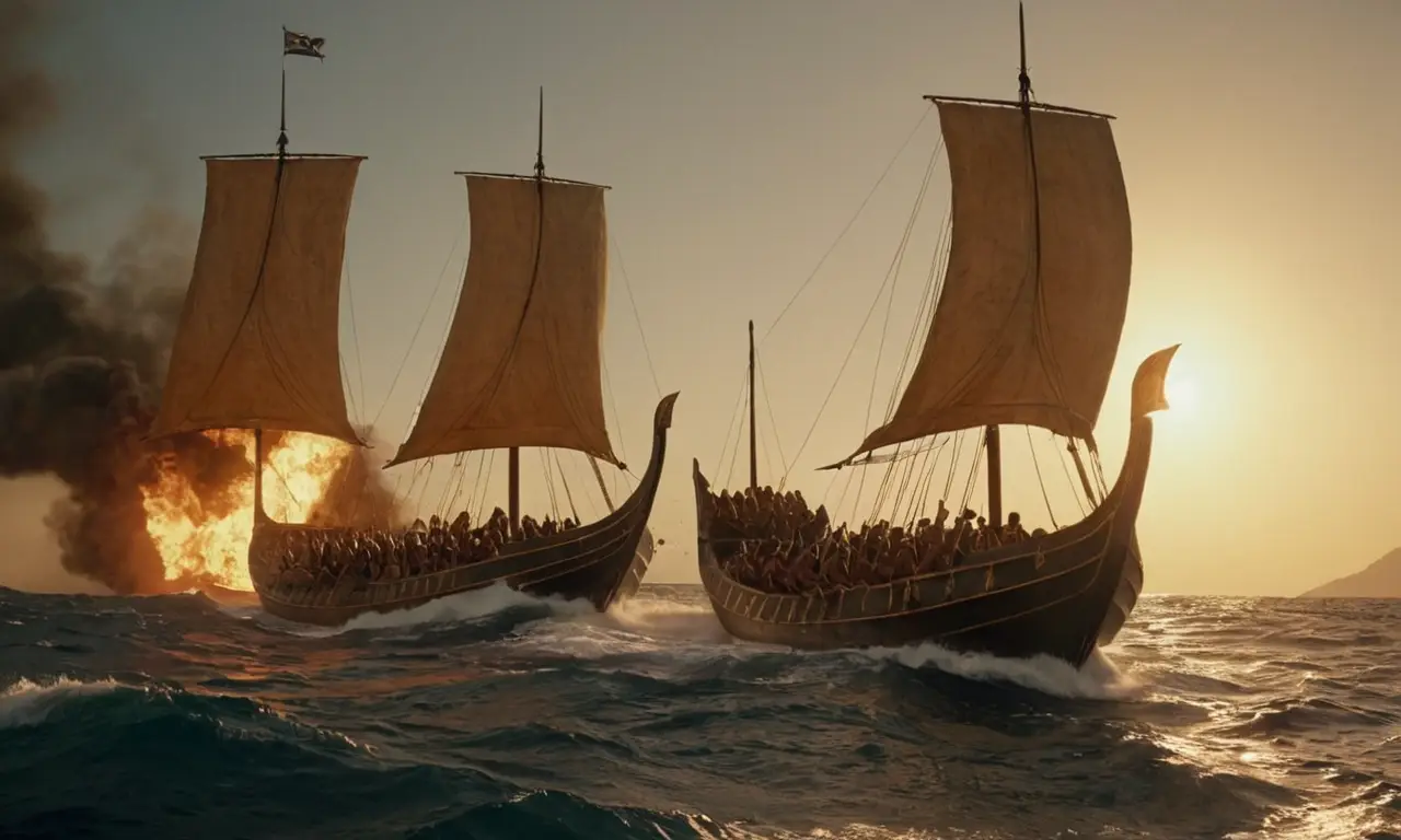 La batalla naval entre griegos y persas fue un espectáculo brutal de fuego y sangre