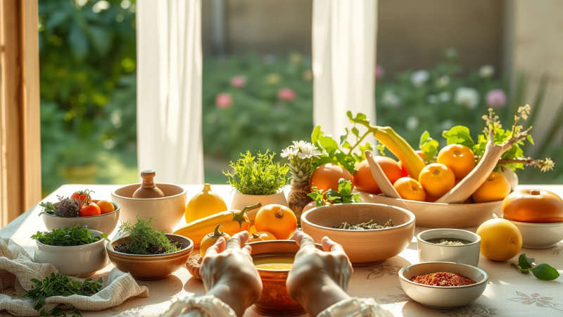 Armonía y serenidad en un bodegón natural