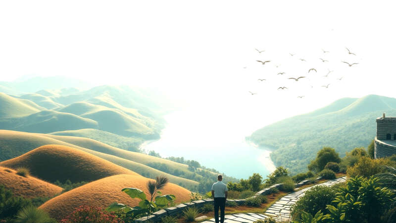 Paz contemplativa en un paisaje atemporal