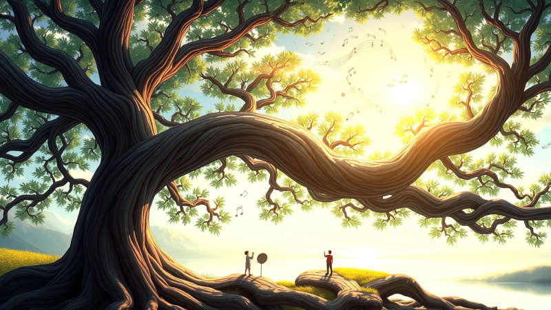 Árbol ancestral irradia armonía y crecimiento