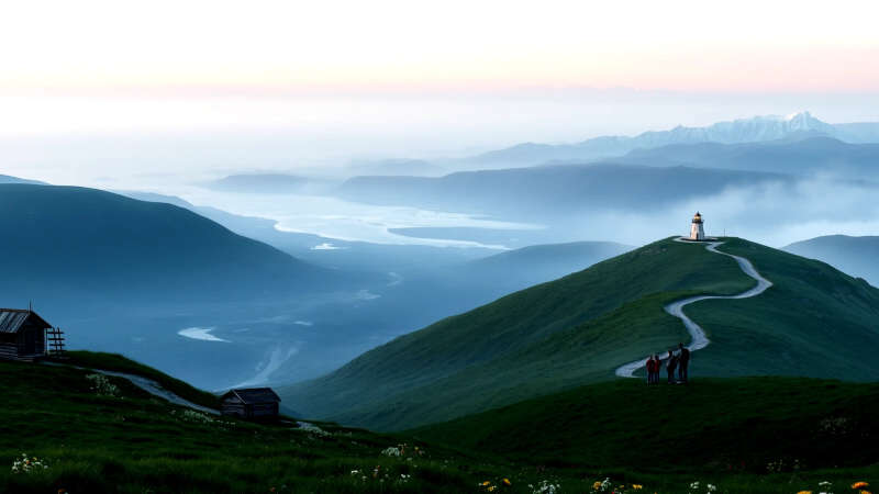 Paisaje tranquilo evoca viaje y descubrimiento