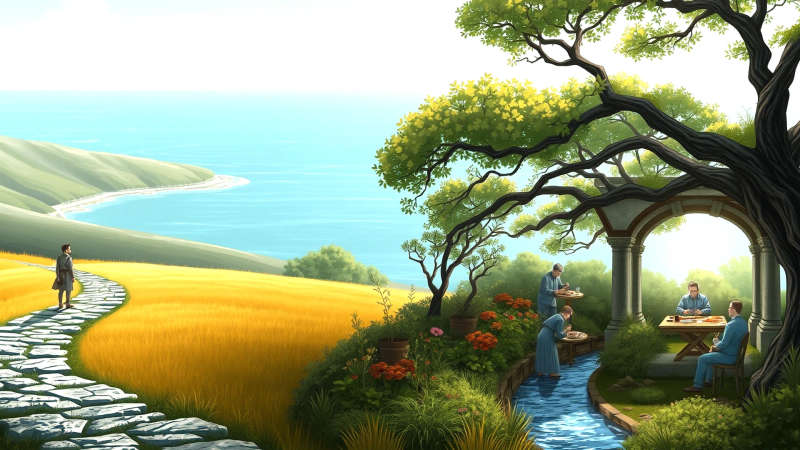 Paz y armonía en un paisaje contemplativo