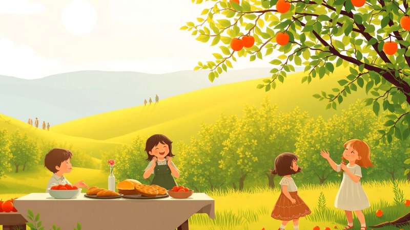 Paz y alegría en un idílico vergel