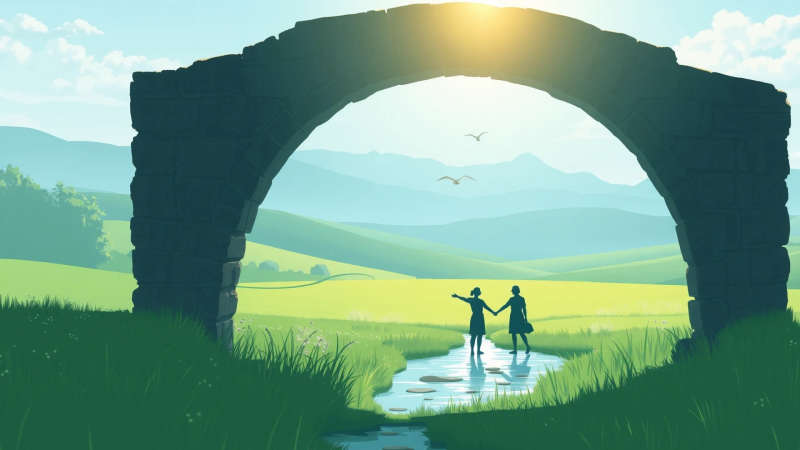 Paz serena en un paisaje atemporal