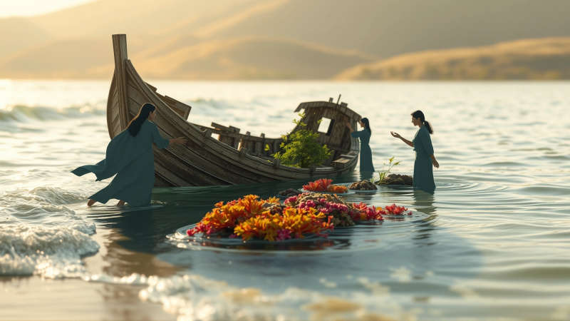 Resiliencia serena en un paisaje acuático