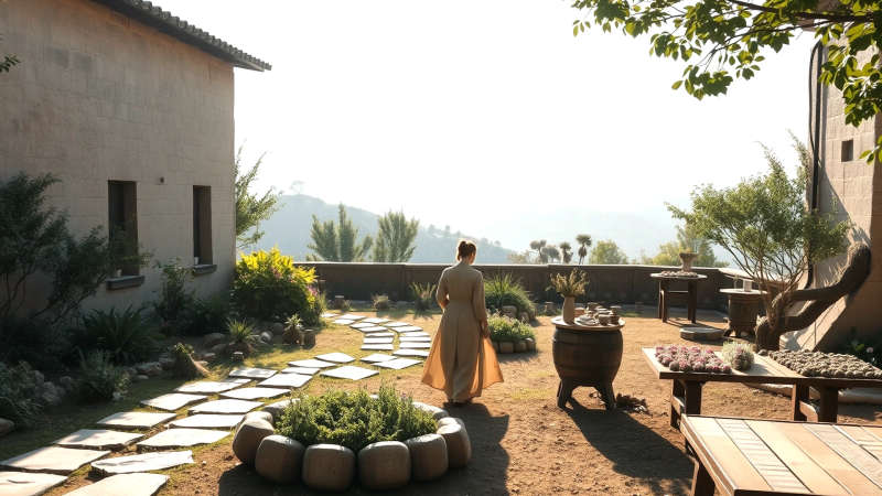 Un jardín tranquilo evoca paz y sabiduría