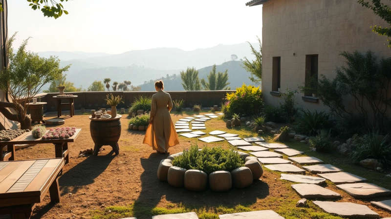 Un jardín tranquilo evoca paz y sabiduría
