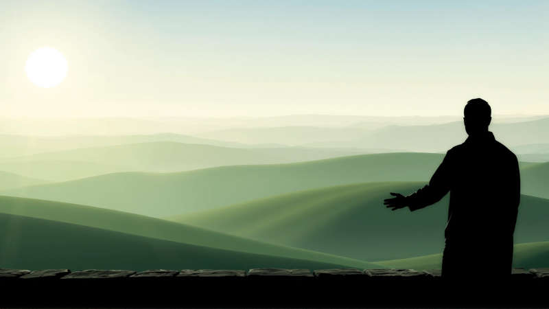 Soledad contemplativa en un paisaje atemporal