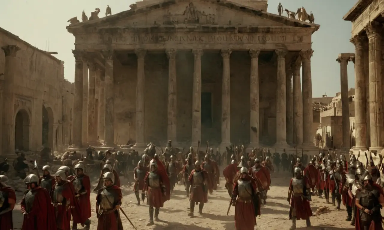 La ciudad ruina bajo el caos y la destrucción