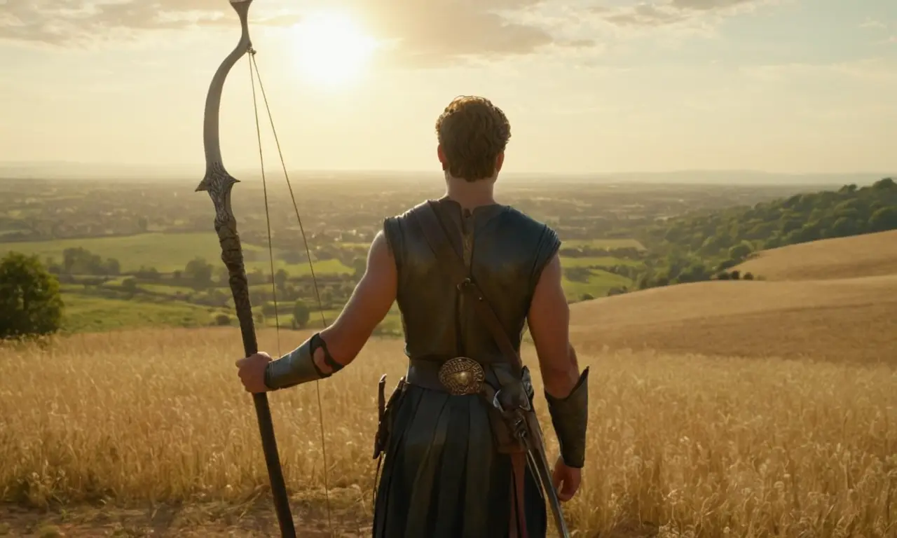 David enfrenta a Goliat bajo un cielo soleado