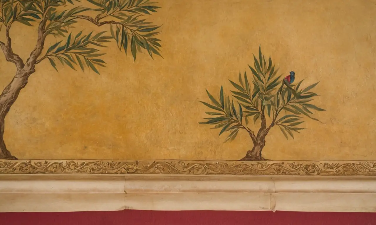 Un estudio clásico con detalles artísticos y una escena mediterránea