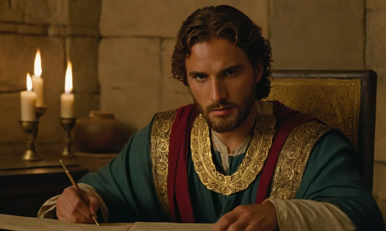 El joven Alejandro y el sabio Aristóteles comparten un momento de aprendizaje