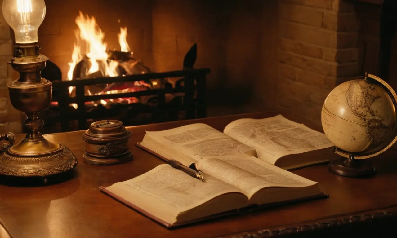 Un estudiante absorto en un estudio antiguo