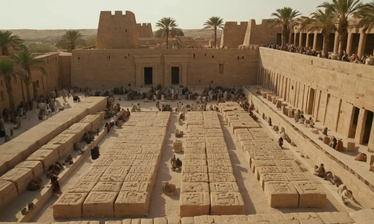 Una escena vibrante de la antigua ciudad sumeria