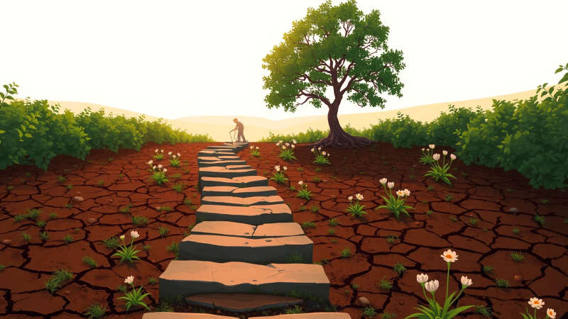 Restauración serena emerge de la tierra