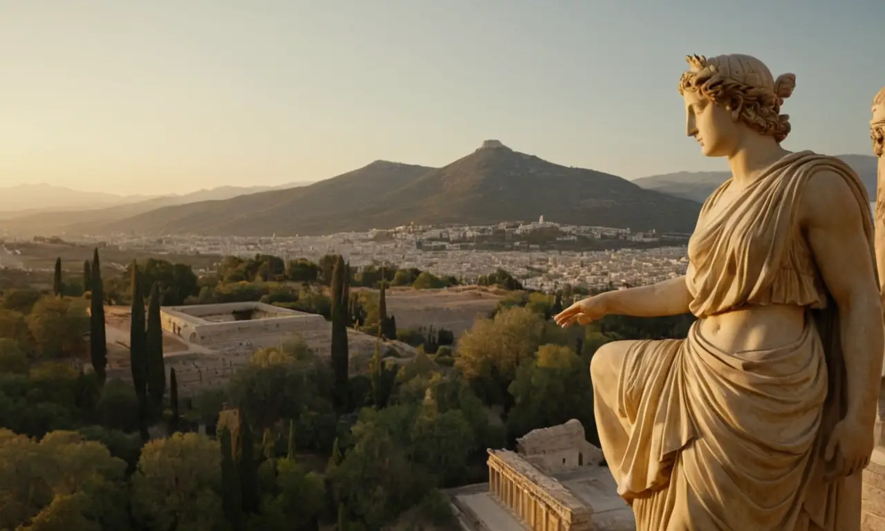 Atenas antigua respira vida bajo un cielo crepuscular