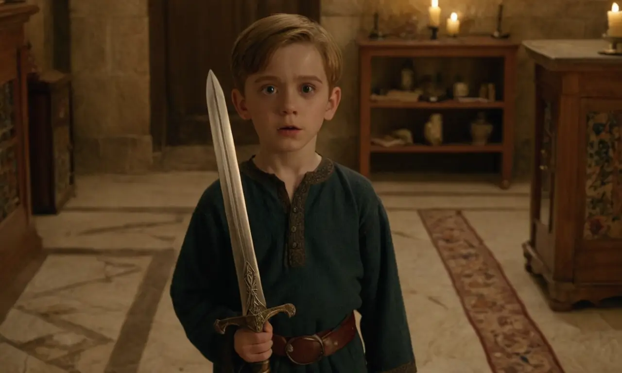 Un niño solitario en una habitación lúgubre evoca un pasado triste