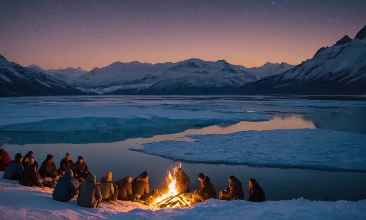 Un mundo glacial y salvaje se extiende bajo un cielo estrellado