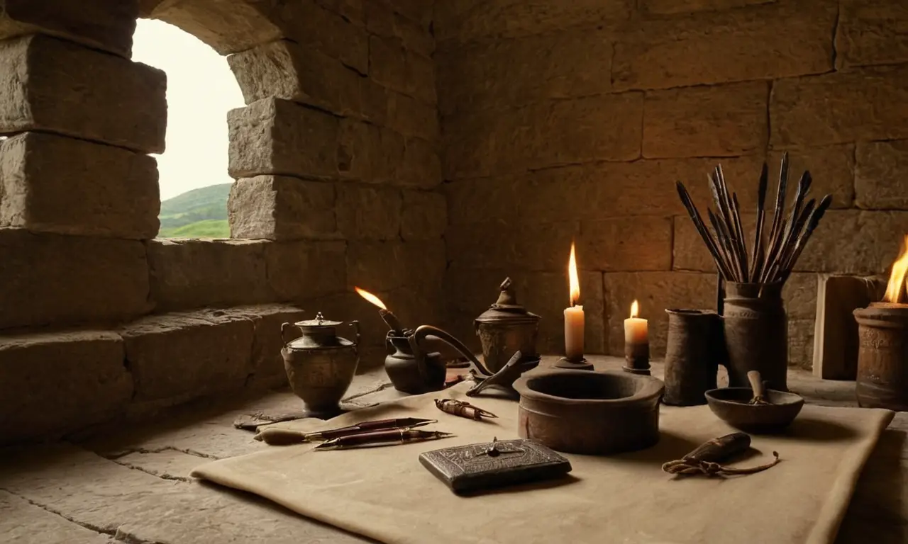 Una escena romana antigua en Vindolanda