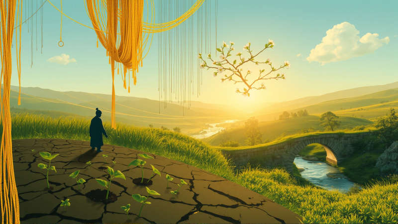 Paz y crecimiento en un paisaje sereno