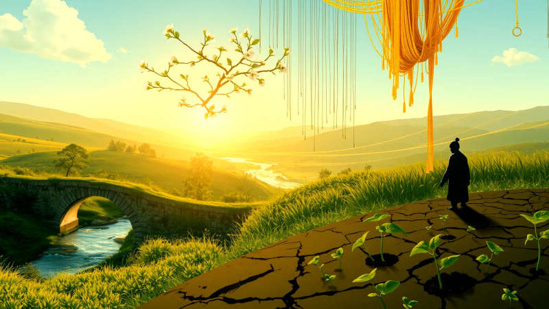 Paz y crecimiento en un paisaje sereno