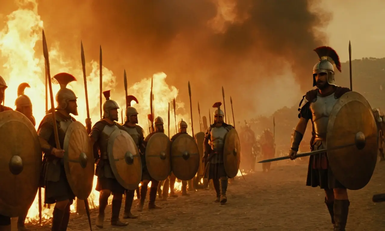 Una batalla épica se libra en el puente al atardecer