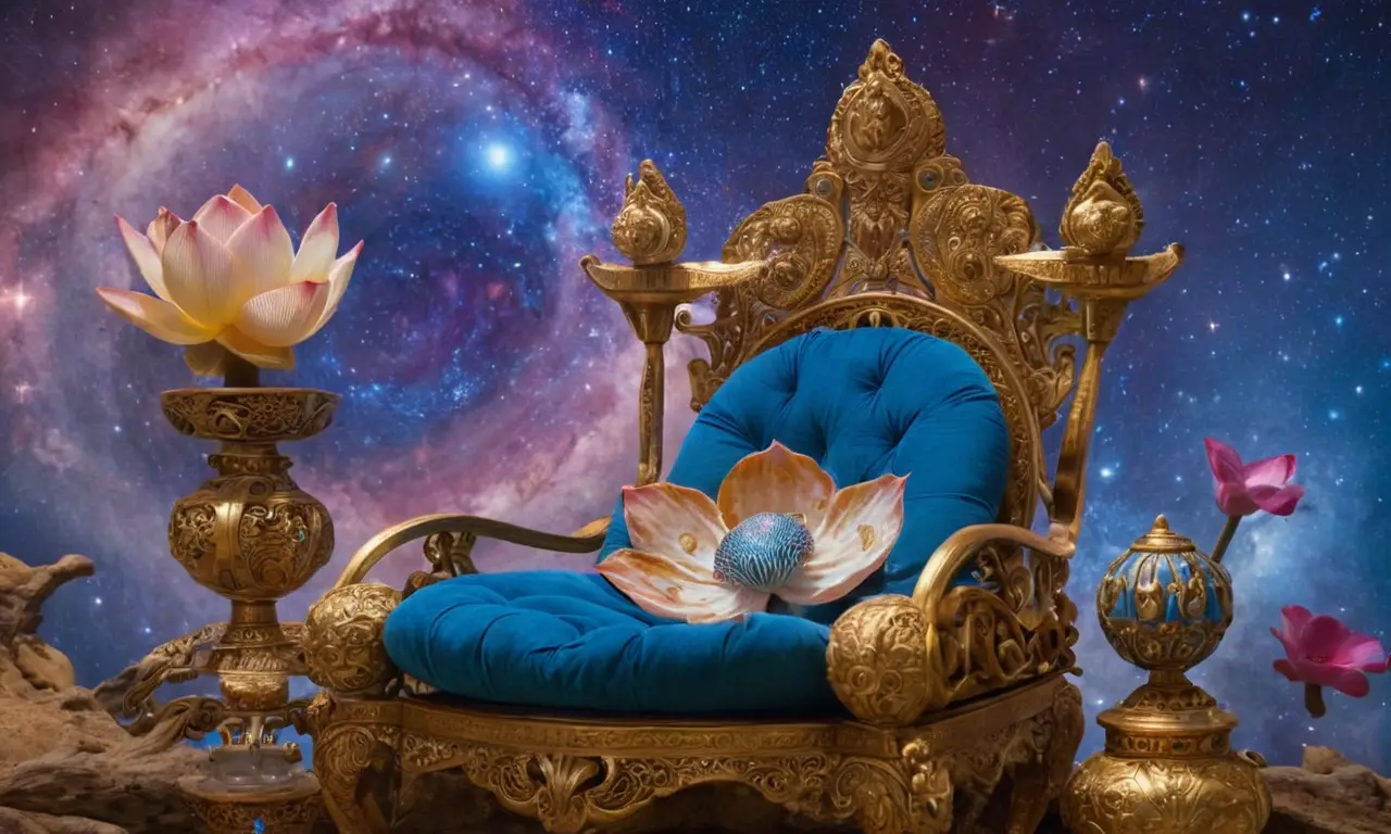 Un ser divino de colores vibrantes y patrones intrincados