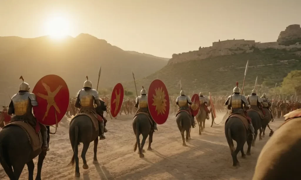 Una batalla épica entre cartagineses y romanos bajo un cielo estrellado