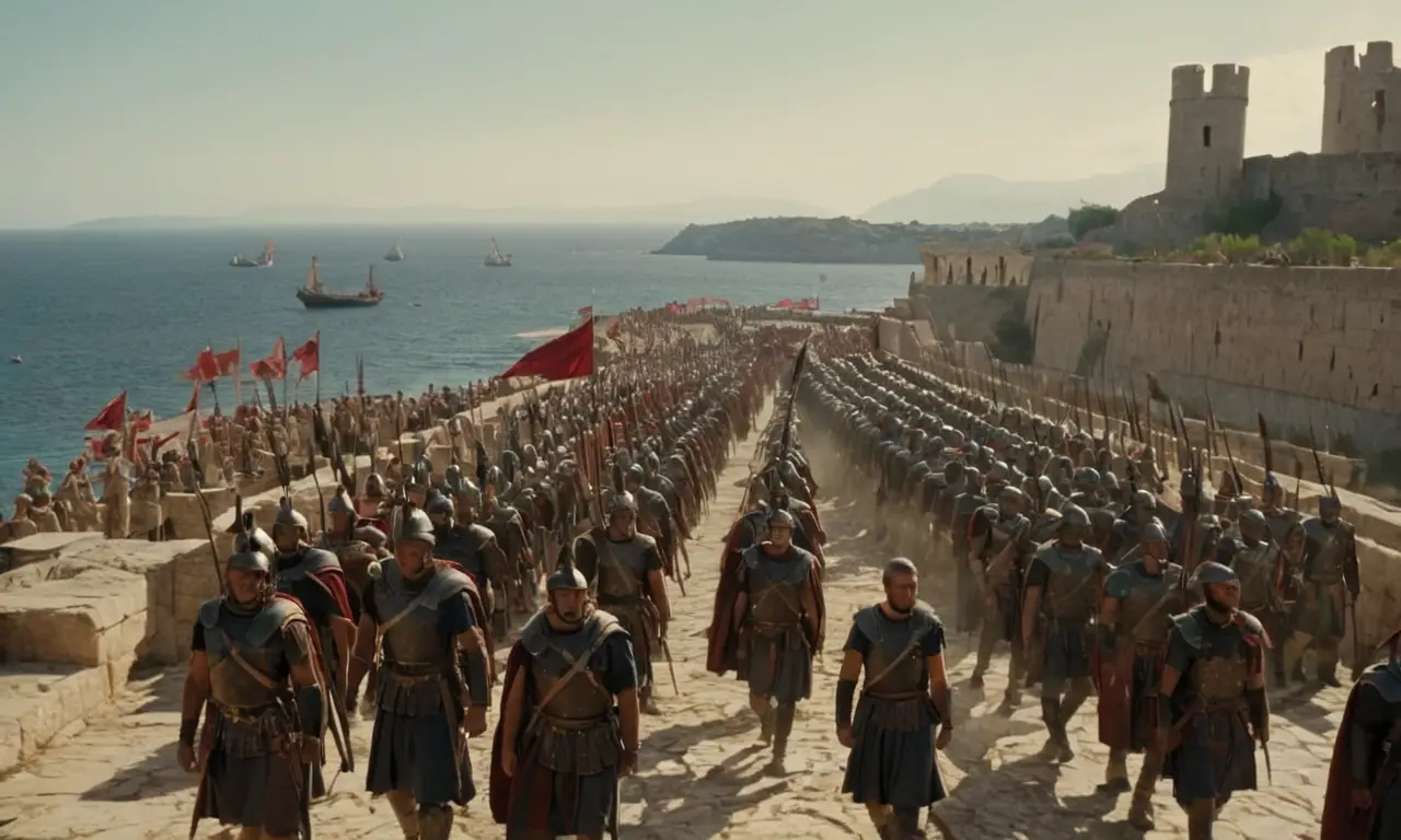 Caesar contempla la batalla de Dyrrachium