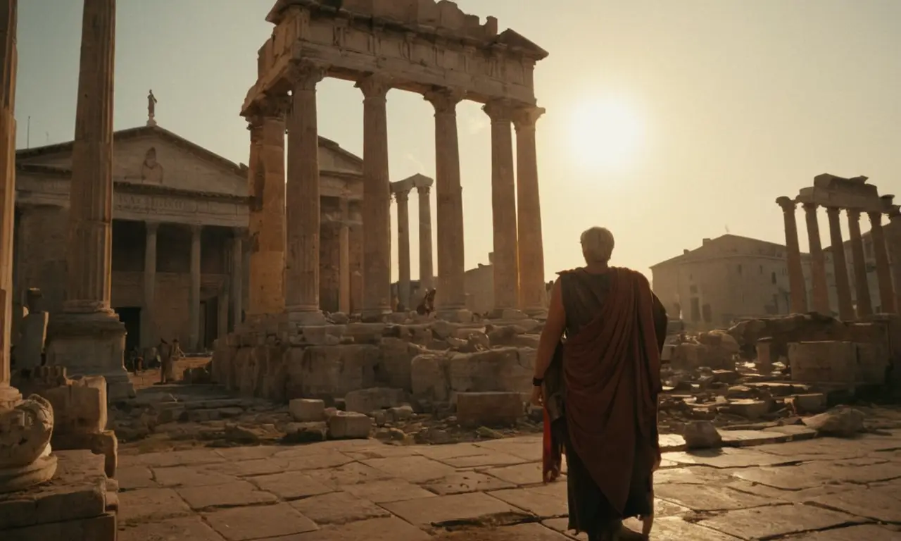 La caída de Roma se refleja en ruinas y desesperación