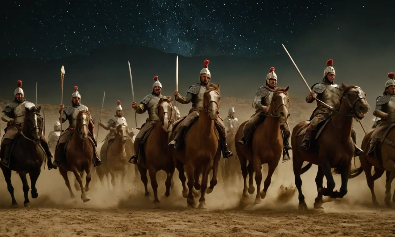 La batalla de Gaugamela rugía bajo el cielo estrellado