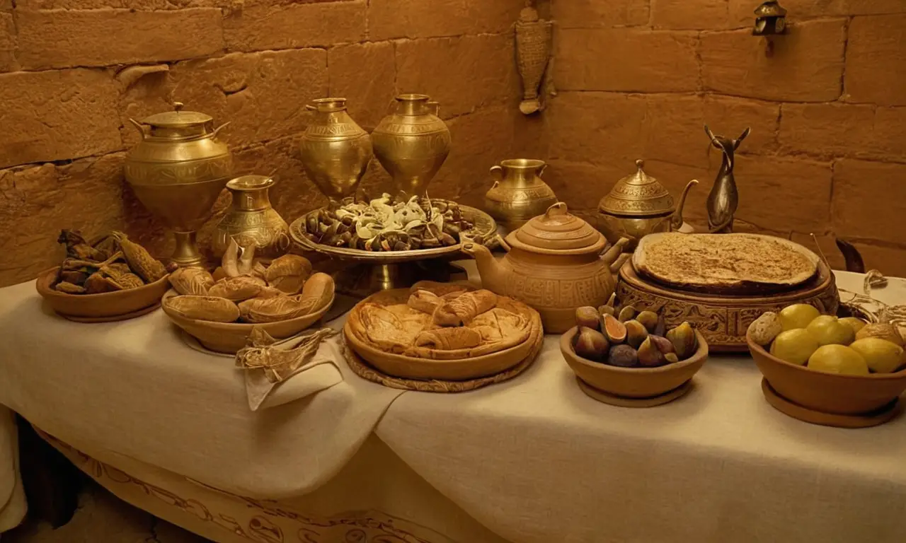 Un festín egipcio en un palacio antiguo