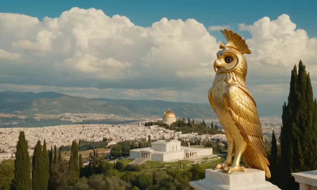 Un escenario griego antiguo radiante y majestuoso